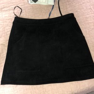 Black suede skirt